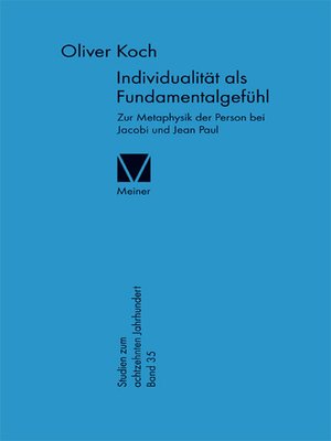 cover image of Individualität als Fundamentalgefühl